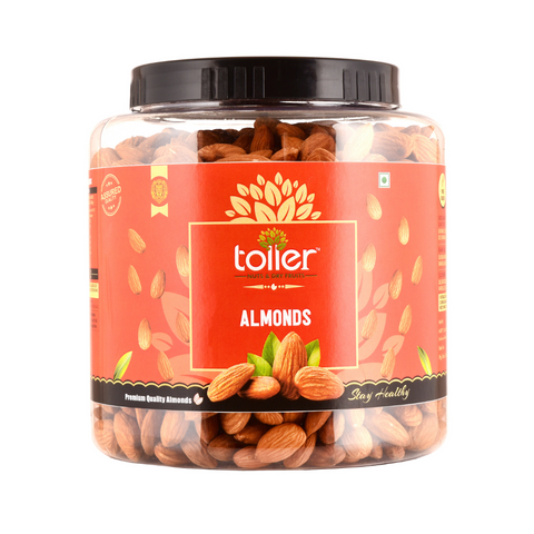 toller 100% Natural California Premium Almond Reusable Round Jar 1 kg