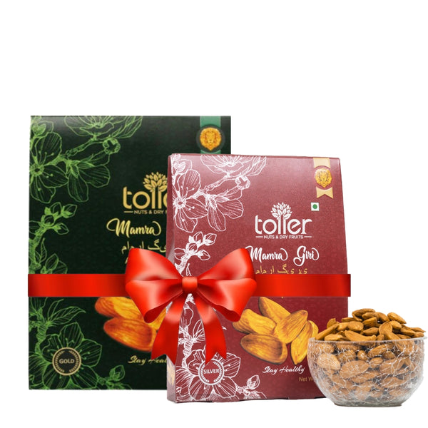 toller Mamra Almonds Giri Gold & Siilver Combo 500 Gram (250 Gram Each)